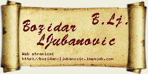 Božidar LJubanović vizit kartica